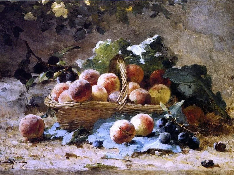 1836-Euphémie Muraton Duhanot - Natura morta con pesche